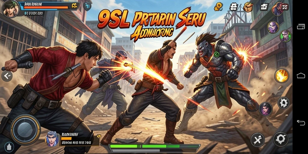 Tangkapan layar gameplay 9SL yang menunjukkan aksi pertarungan yang intens.