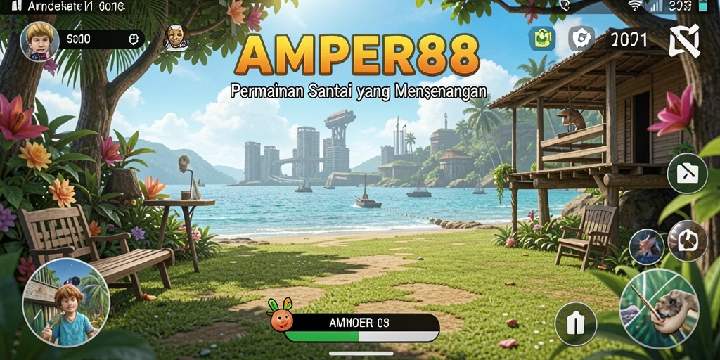 Tangkapan layar gameplay AMPER88 yang ceria dan mengasyikkan.