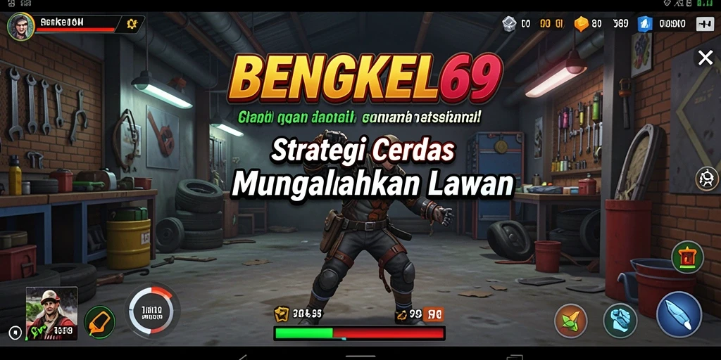 Screenshot gameplay <strong>BENGKEL69</strong> dengan pertempuran strategi yang menegangkan.