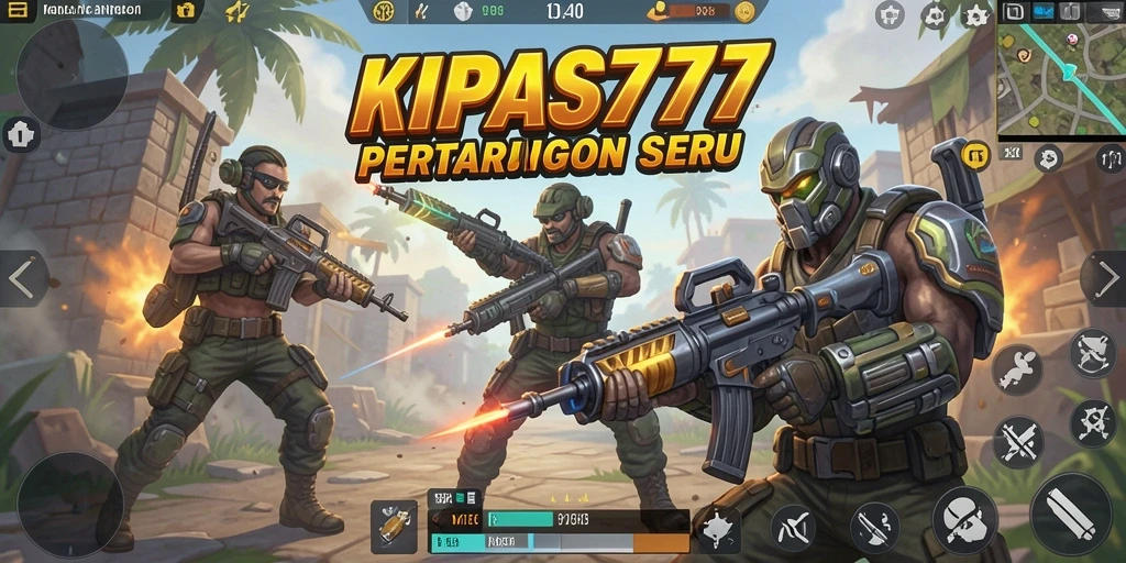 Gameplay menegangkan dari KIPAS777 dalam pertempuran Battle Royale.