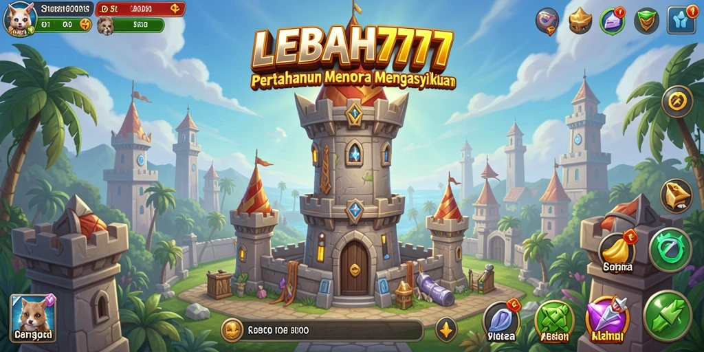 Tangkapan layar LEBAH777 menampilkan aksi menegangkan dalam Tower Defense.