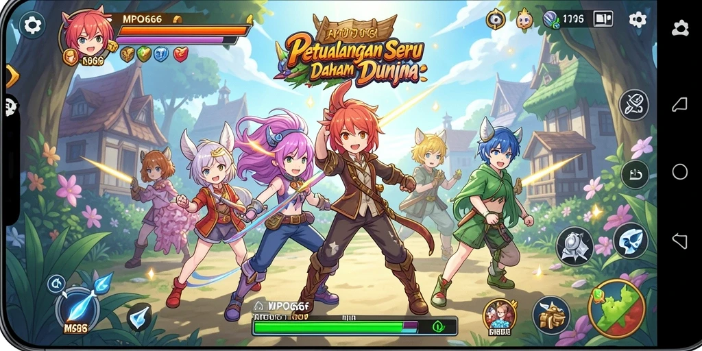 Screenshot MPO666 menampilkan aksi petualangan seru di dunia Anime.