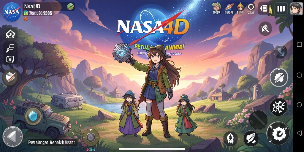 Tampilan gameplay menakjubkan dari NASA4D yang penuh aksi Anime.