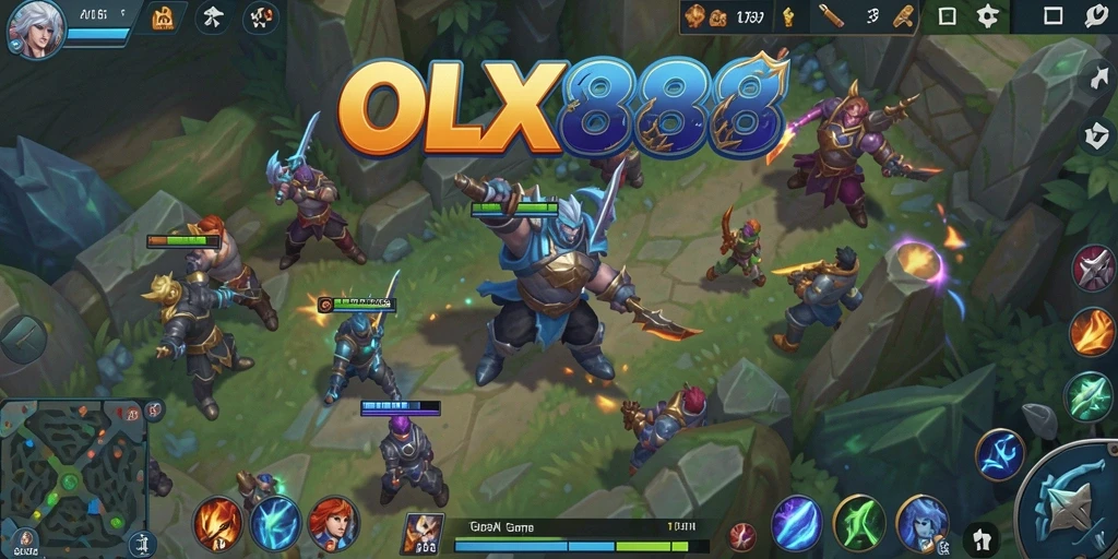Tampilan seru gameplay MOBA di OLX888 yang melibatkan strategi dan kerja sama.