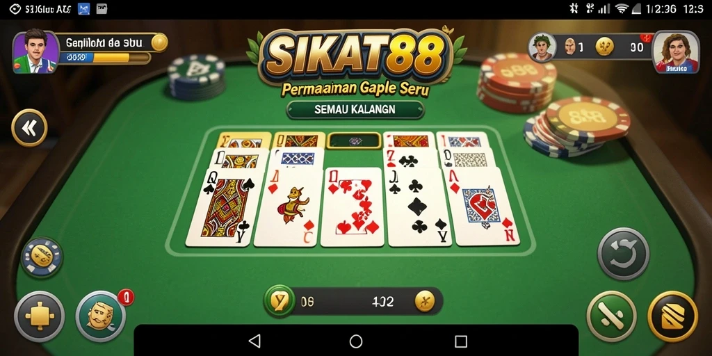Tampilan menarik gameplay Gaple di SIKAT88.