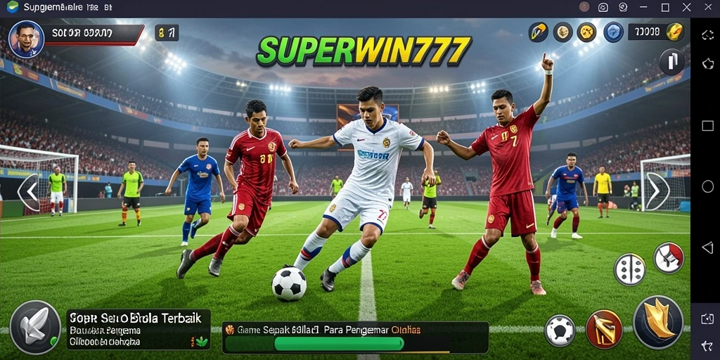 Screenshot gameplay SUPERWIN777 yang menampilkan aksi seru dalam sepak bola.