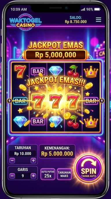 Tampilan utama aplikasi Waktogel yang intuitif.